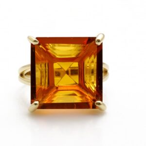 Citrine Square Shape Gemstone Ring