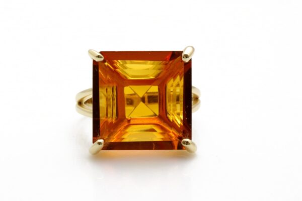 Citrine Square Shape Gemstone Ring