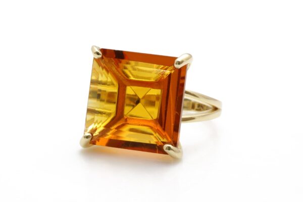 Citrine Square Shape Gemstone Ring - Image 4