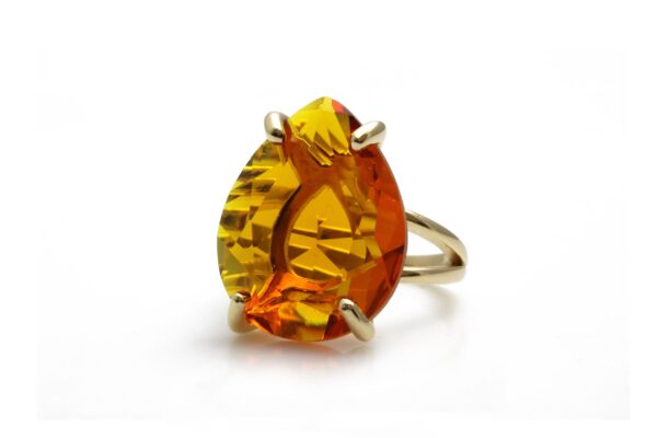 Citrine Pear Shape Gemstone Ring