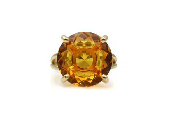 Citrine Round Prong Ring