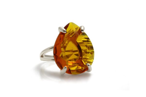 Citrine Pear Shape Gemstone Ring - Image 3