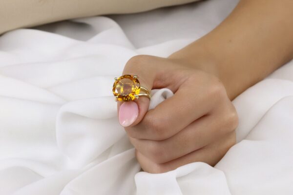 Citrine Round Prong Ring - Image 3