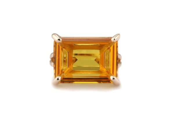 Citrine Rectangle Shape Gemstone Ring