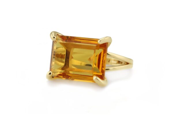 Citrine Rectangle Shape Gemstone Ring - Image 4