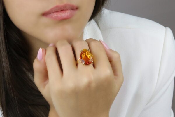 Citrine Pear Shape Gemstone Ring - Image 2