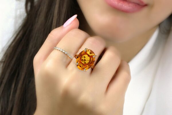 Citrine Oval Shape Gemstone Ring - Image 2