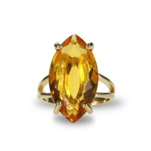 Citrine Marquise Shape Gemstone Ring