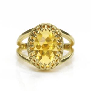 Citrine Oval Shape Gemstone Ring