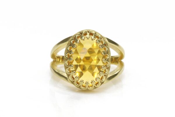 Citrine Oval Shape Gemstone Ring