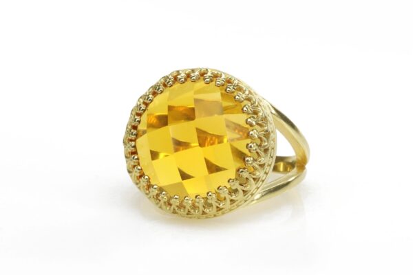 Citrine Round Shape Gemstone Ring - Image 4