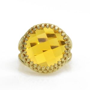 Citrine Round Shape Gemstone Ring