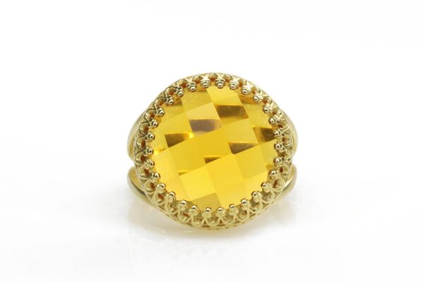 Citrine Round Shape Gemstone Ring