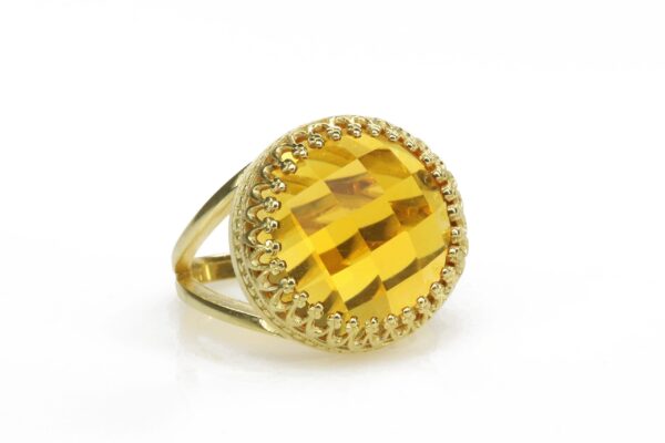 Citrine Round Shape Gemstone Ring - Image 3