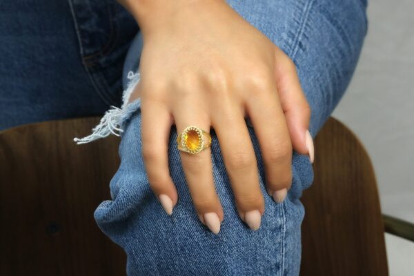 Citrine Oval Shape Gemstone Ring - Image 3