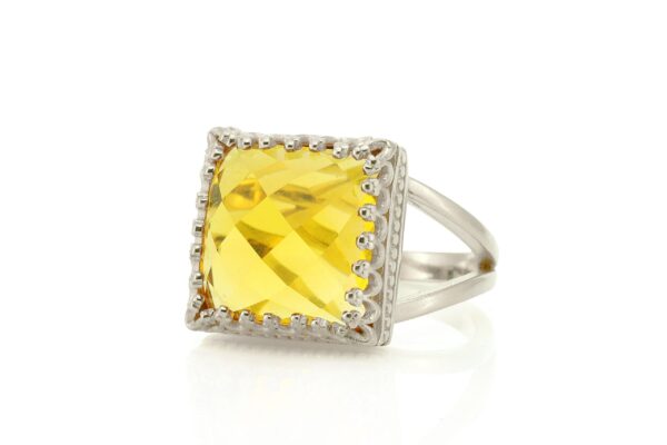 Citrine Cushion Shape Gemstone Ring - Image 3